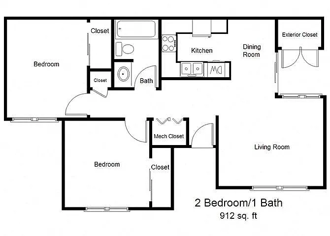 Floor plan Two Bedroom