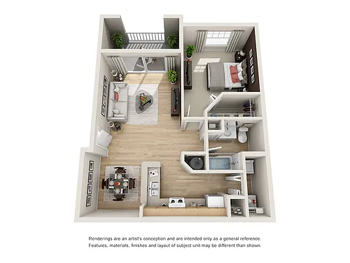 Floor plan 1x1 Patio