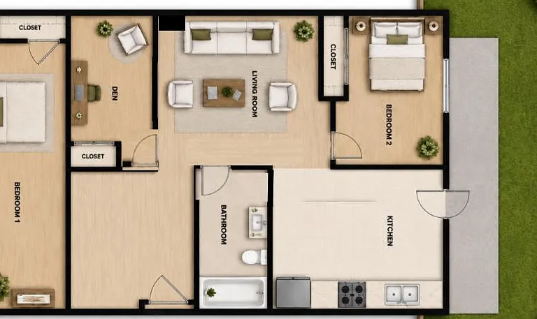 Floor plan. AI generated. Details may vary
