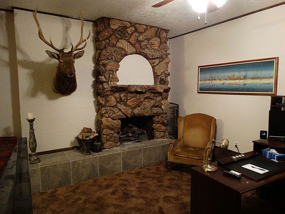 Stone fireplace