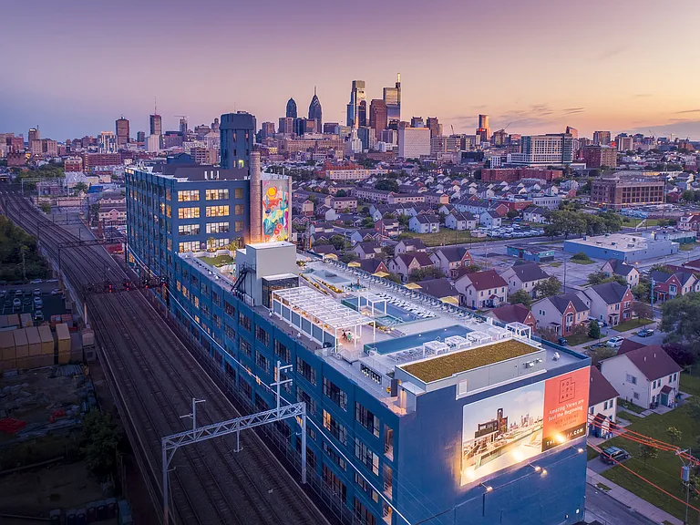 The Poplar Aerial View at Dusk