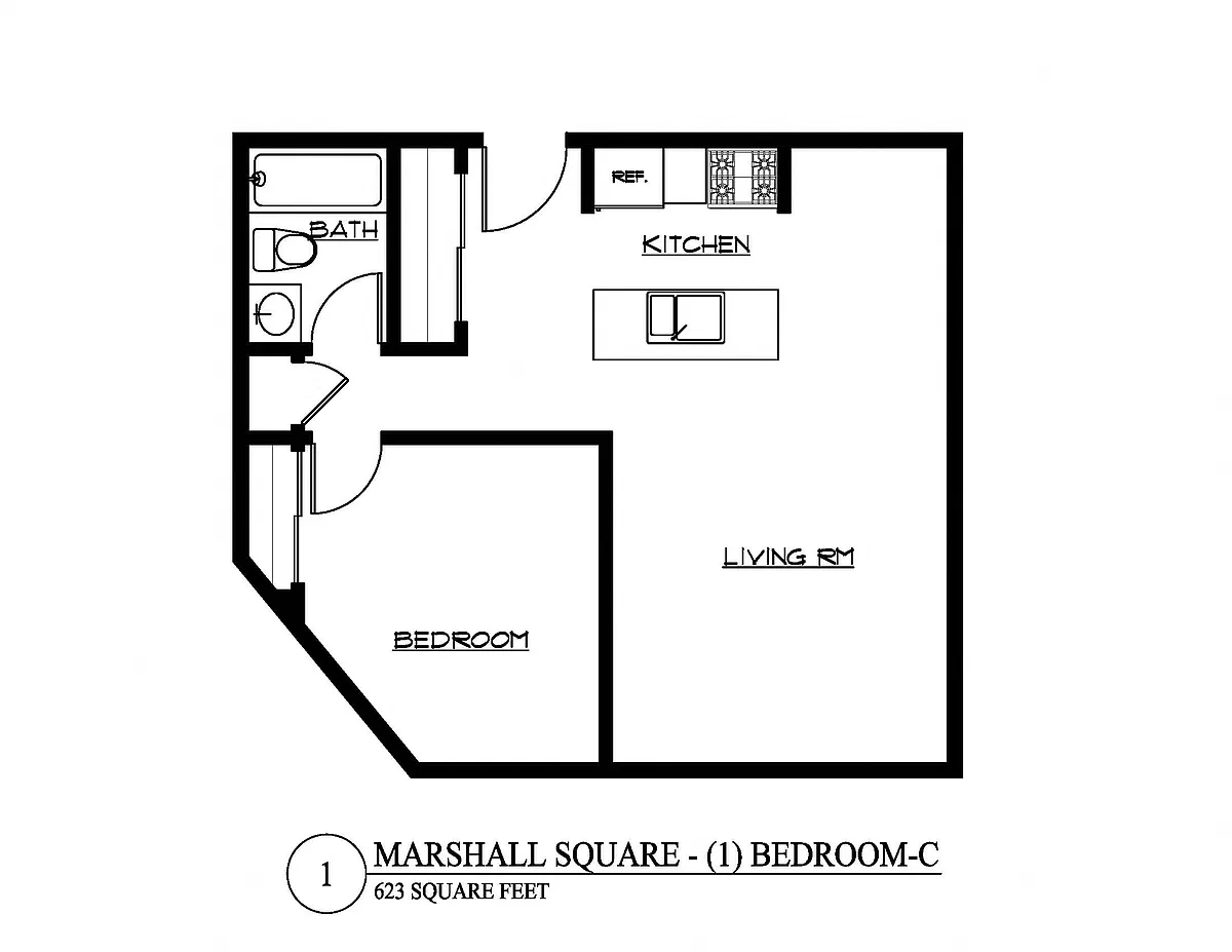 Floor plan One Bedroom C