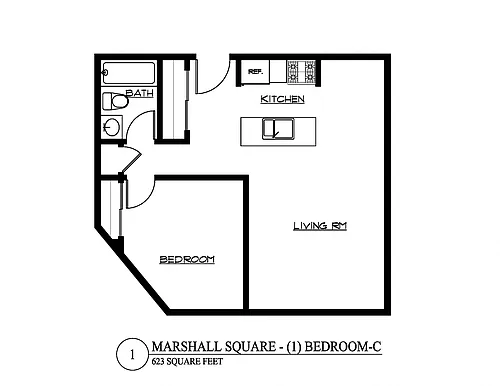Floor plan One Bedroom C