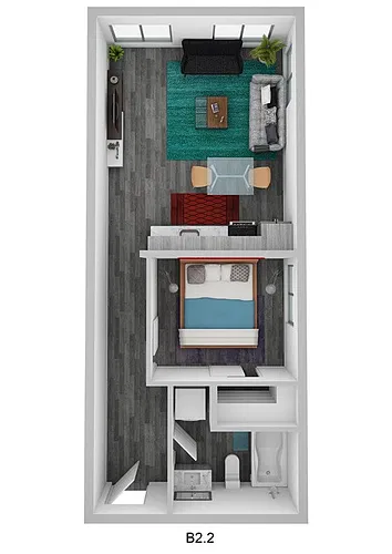 Floor plan Open 1 Bedroom A27 MFTE