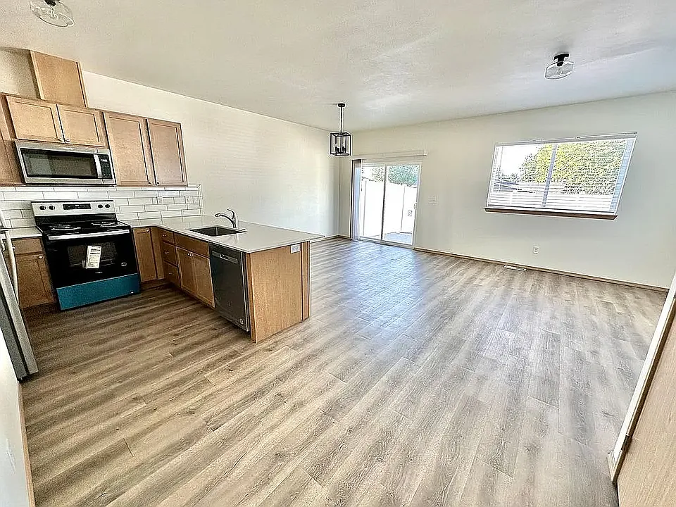 Kitchen, Dining room, and Living room