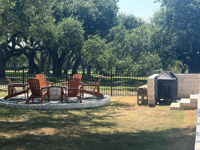 outdoor fire pit and grill