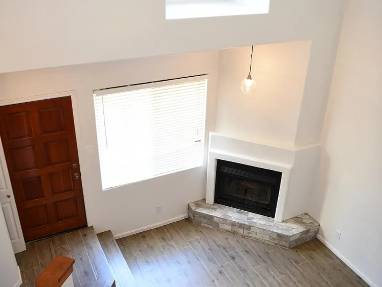 view from 2nd floor landing to living area
