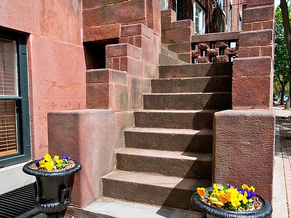 Monumental sandstone staircase