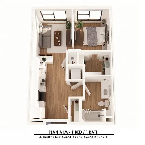 Floor plan A1M 0x1