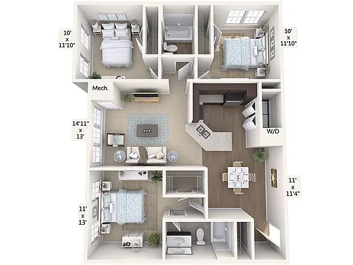 Floor plan C1-E-Upper