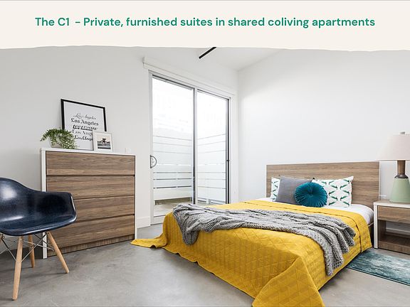 Private room in shared coliving apartment