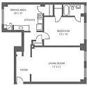Floor plan 1 Bed | 1 Bath