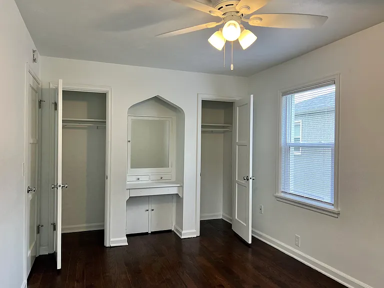 Bedroom with two closets
