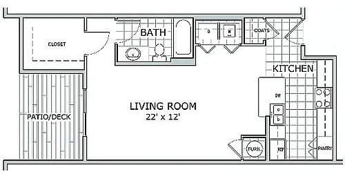 Floor plan Studio Furnished - Lydia
