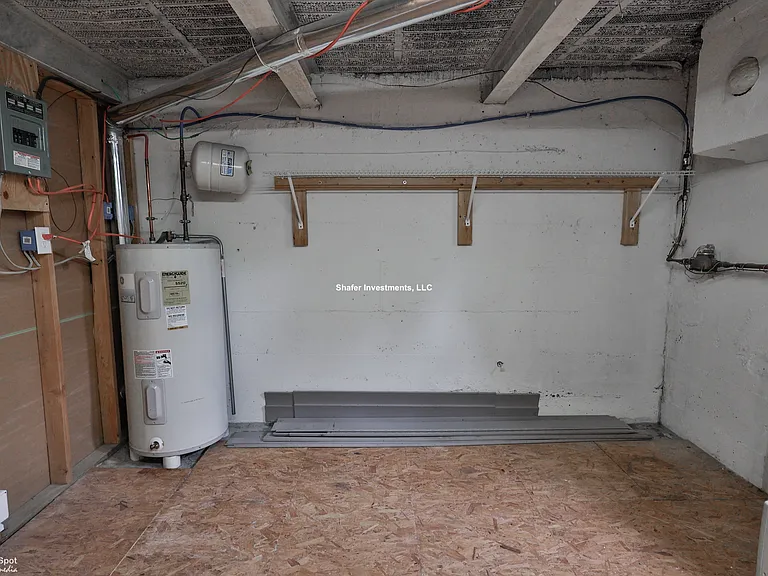 View of the basement storage area