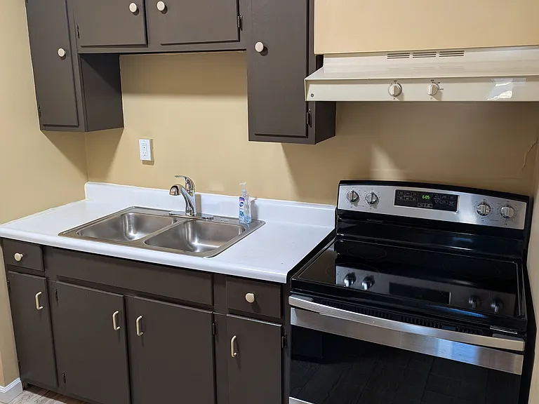 Kitchen with new range