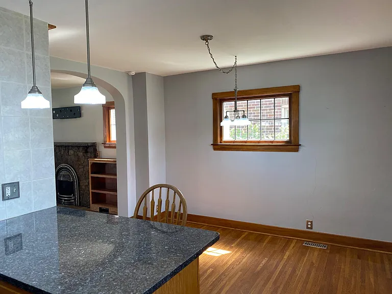 Chandelier in dining room