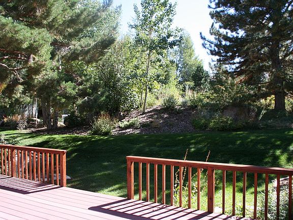 View of the outside from the eating area.