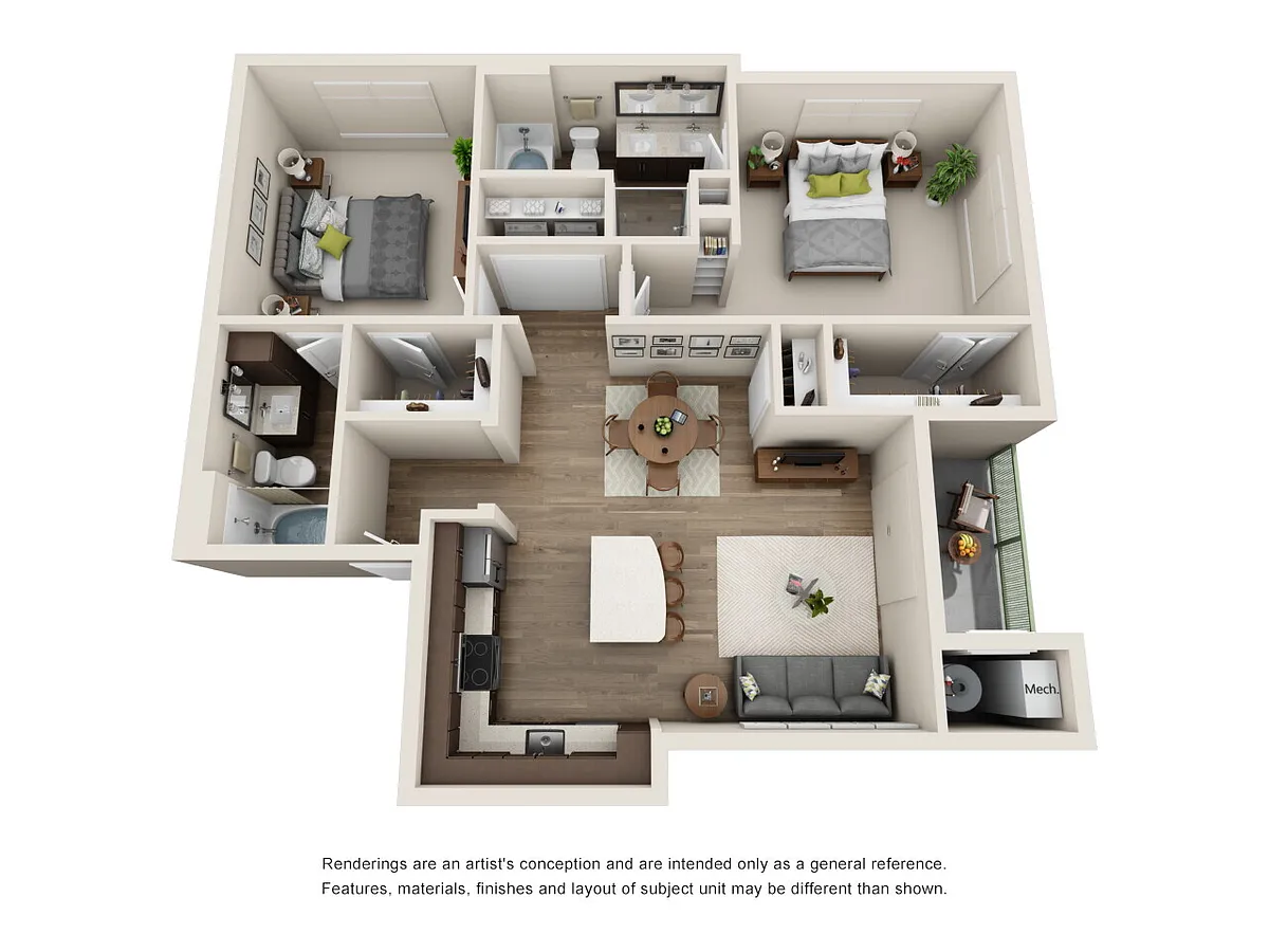 Floor plan B1-2X2