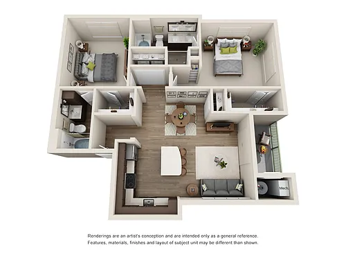 Floor plan B1-2X2