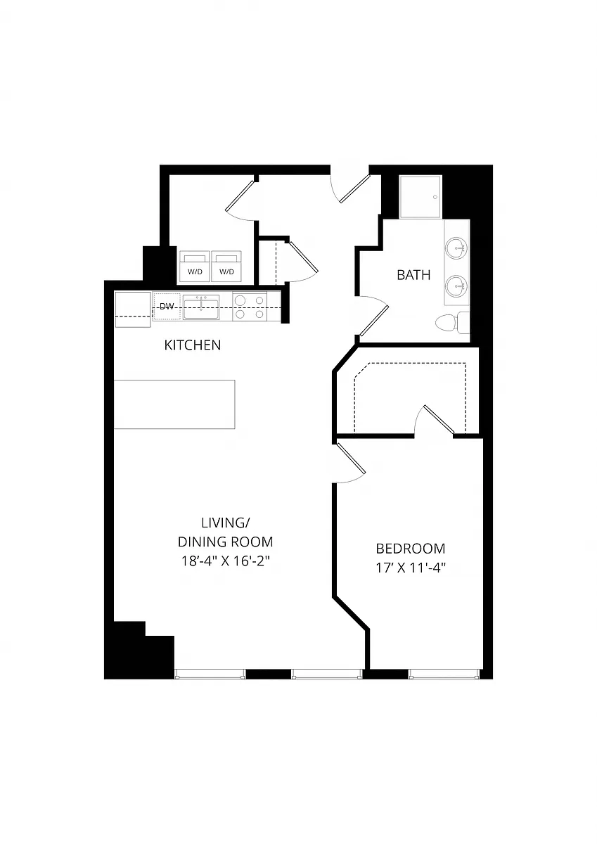 Floor plan 1X1 B15