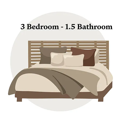 Floor plan 3 Bedroom, 1.5 Bathroom