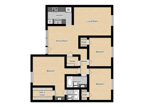 Floor plan Three Bedroom