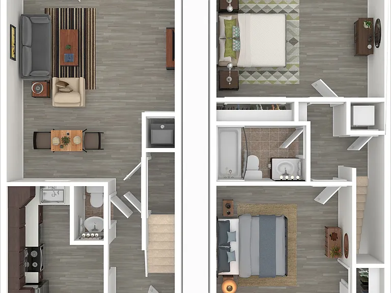 Terrace View 2x1.5 Townhome 3D Terrace View 2x1.5 Townhome 3D