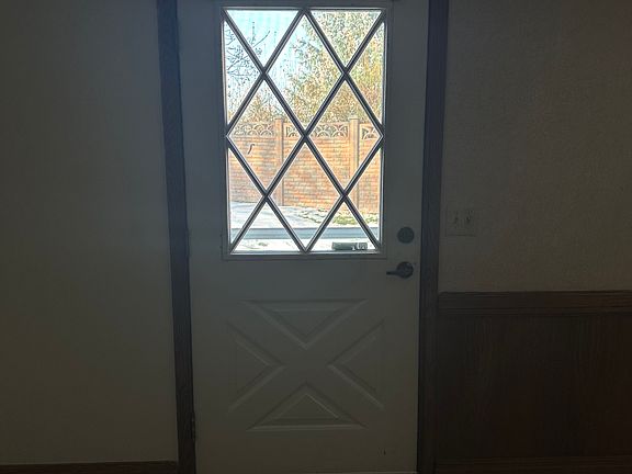 Main entrance from the inside, looking out