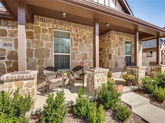 Close up to the large, front porch!