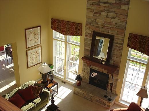 2-story stone fireplace in Family Room