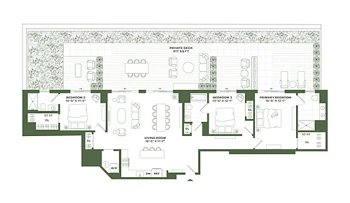 Floor plan 3 Bed/3 Bath-C3