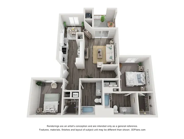 Floor plan 2 Bedroom 2 Bath