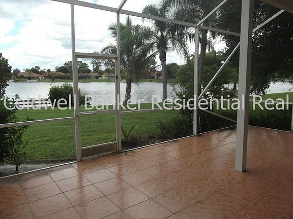 Covered patio overlooking lake