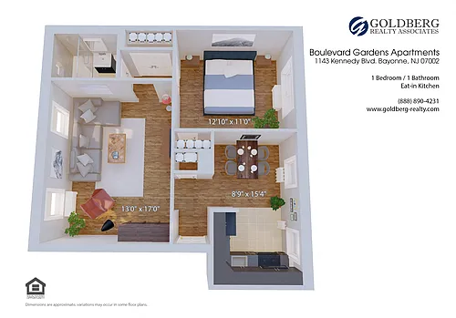 Floor plan One Bedroom