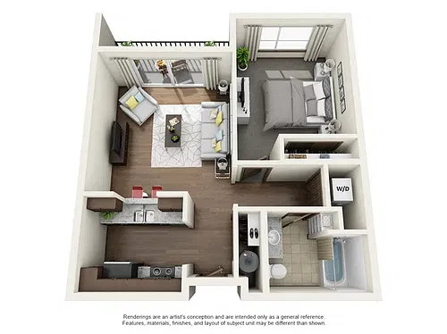 Floor plan 1 Bed C