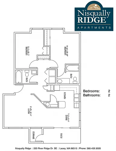 Floor plan 2 Bed 2 Bath B