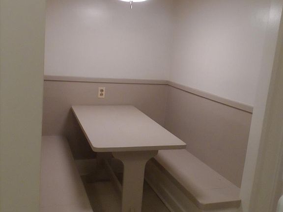 Kitchen table area with storage area