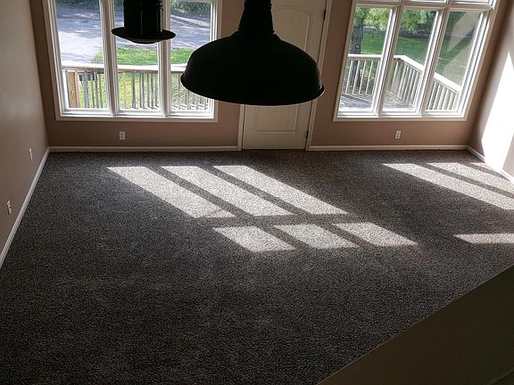 Looking into living room from stairway.