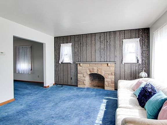 Alternate living room view with fireplace