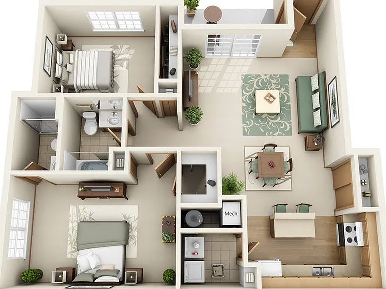 2 Bedroom | 2 Bath | 1060 SF 2 Bedroom | 2 Bath | 1060 SF