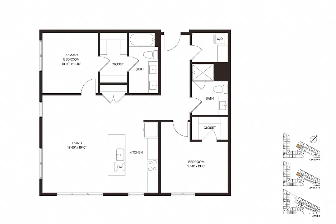 Floor plan Two Bedroom C6
