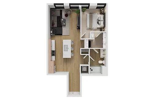 Floor plan 1 Bedroom Apartment