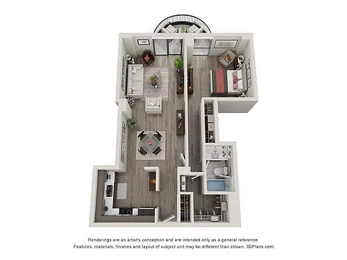 Floor plan 1 Bedroom 04 19