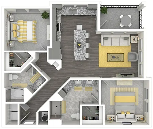 Floor plan B5-The Design | 1,120 SF