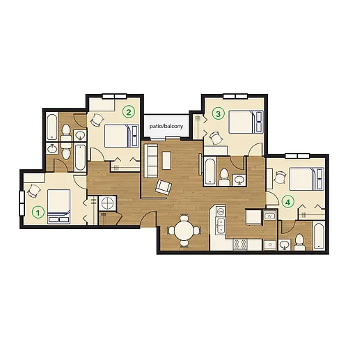 Floor plan 4x4 Deluxe