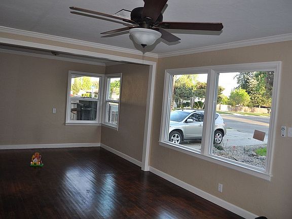 Living room/ Dining room, matching fans with remotes in all rooms