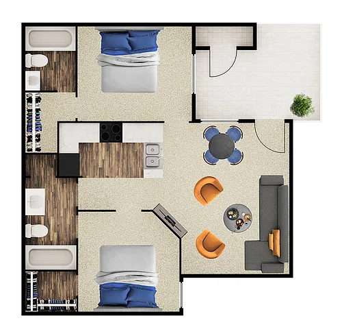 Floor plan 2X2 B1