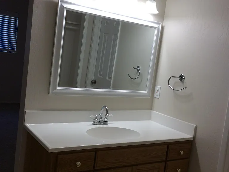 Master bathroom. The floor and shower are being finished with tile and solid surface material.