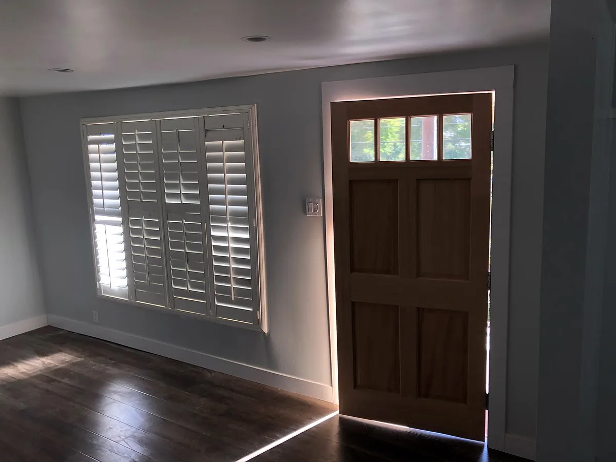 New Living Room. All new walls, floor, lighting & door. Com - 1272 Van Pelt Ave #B